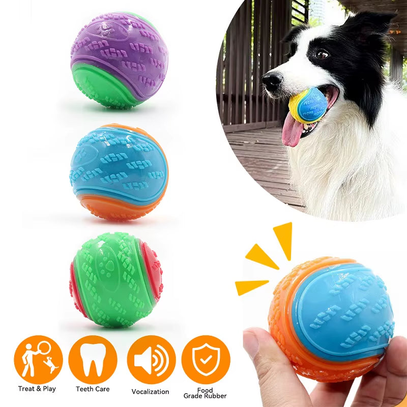 Interactive Squeaky Teething Chew Ball