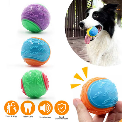 Interactive Squeaky Teething Chew Ball