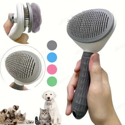 One-Click Self-Cleaning Grooming Brush