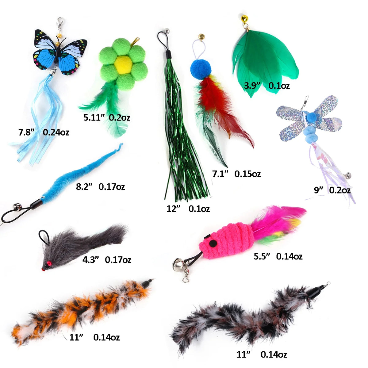 Interactive Feather Wand Refill Pack (11 Pcs)