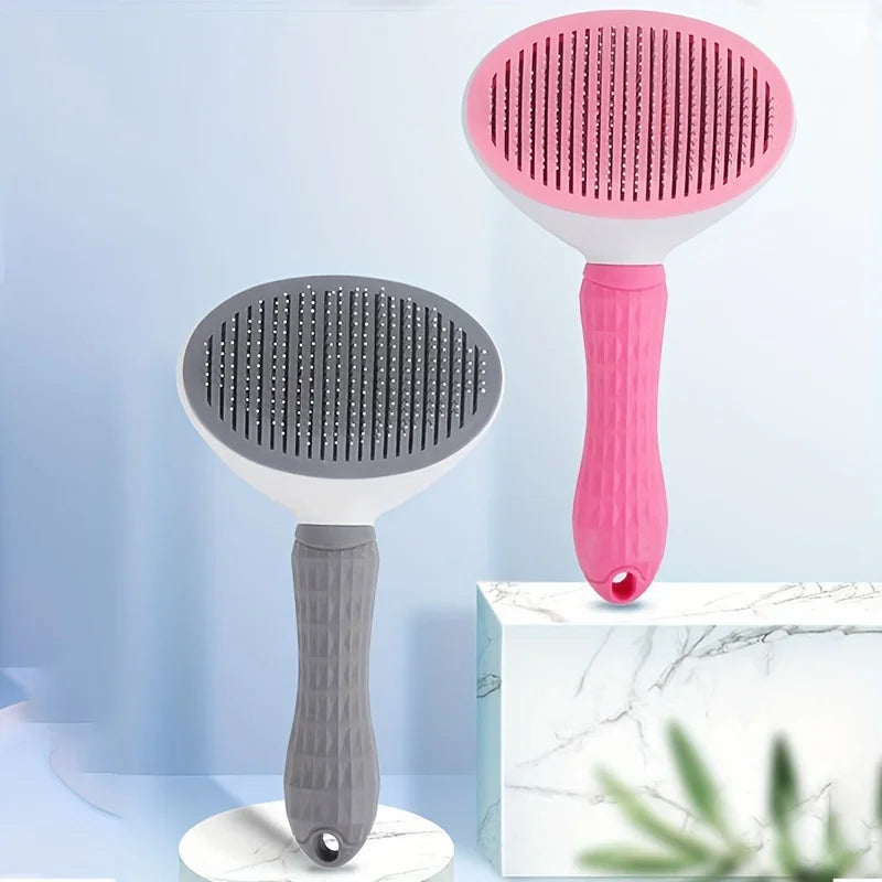 One-Click Self-Cleaning Grooming Brush