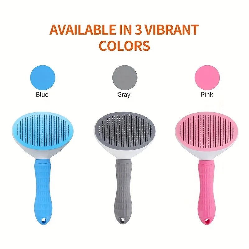 One-Click Self-Cleaning Grooming Brush